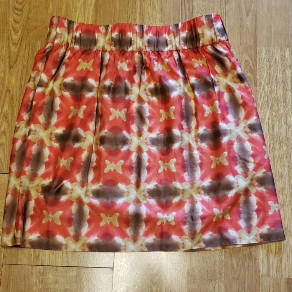 J Crew wideband tie dye butterfly mini skirt sz 2
